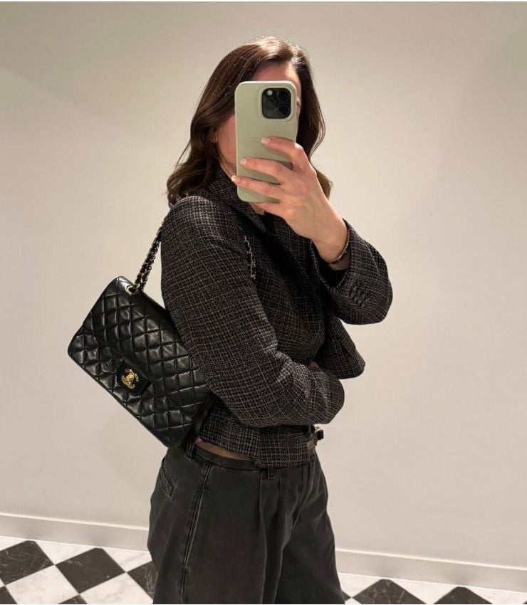 Chanel Pre-Owned Black Medium Classic Double Flap Bag HB6093 | Xupes