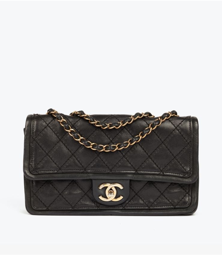Chanel Pre-Owned Black Iridescent Sheriff Star Flap CB939 | Xupes
