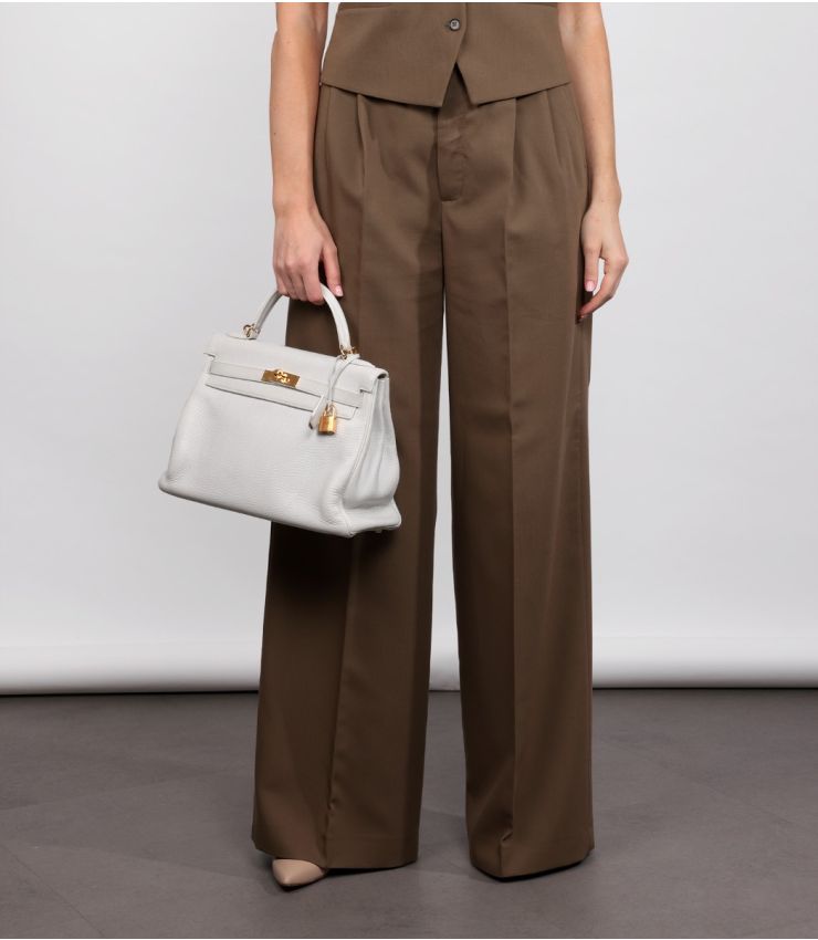 Hermès Pre-Owned White Clemence Leather Kelly 32cm CB1288 | Xupes