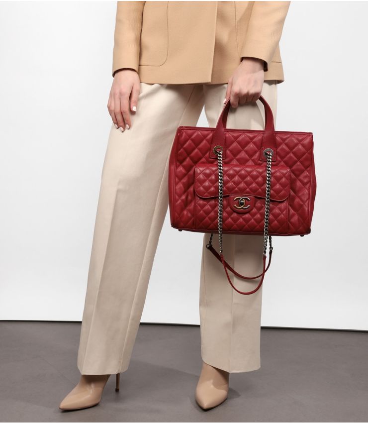 Shopping Bag Chanel Large Handbag Chanel Deauville Black Mixed Fibers Large  Tote Bag ○ Labellov