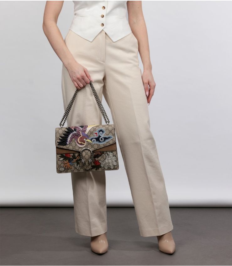 Gucci Beige Embroidered GG Canvas Medium Dionysus CB1148 Xupes