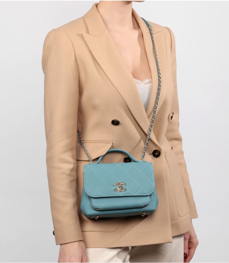 Chanel Business Affinity Bag Small Chanel Teal Caviar Mini