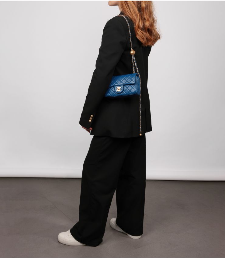 Chanel Blue Coco Crush Rectangular Mini Flap Bag CB1361 | Xupes