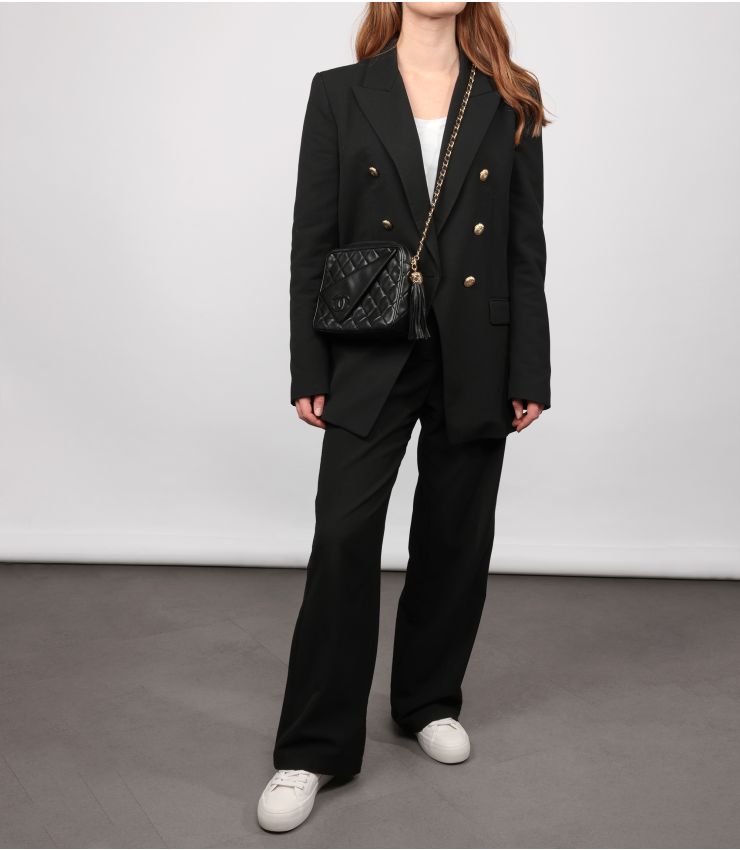 Chanel Black Lambskin Vintage Mini Camera Bag HB5720 | Xupes