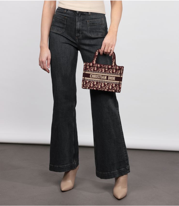 Christian Dior Burgundy Oblique Mini Book Tote CB1182 Xupes