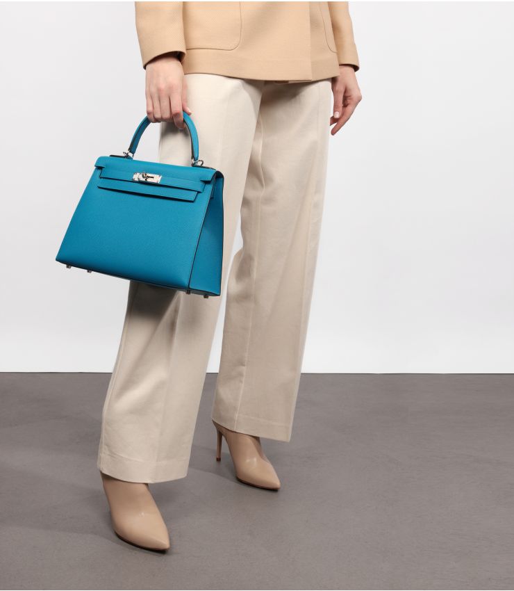 HERMESカバン Hermès Blue Zanzibar Epsom Kelly 28cm Sellier JJLG121 | Xupes