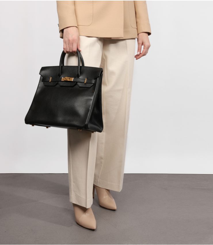 Black Ardennes Leather Vintage Birkin HAC 32cm Retourne