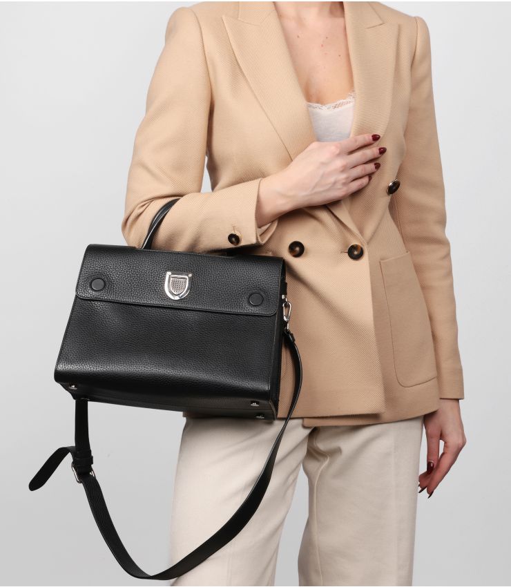 Christian Dior Black Calfskin Diorever Flap Tote HB5475 | Xupes