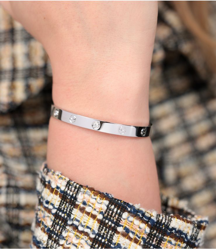 Cartier Diamond 18ct White Gold Love Bangle J1193 Xupes
