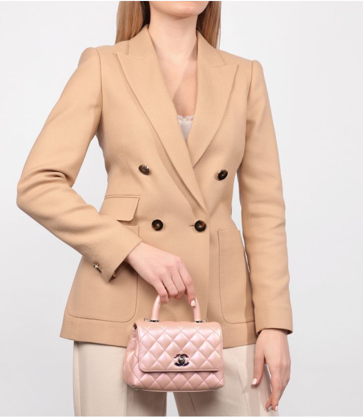 Chanel Pre-Owned Pink Mini Coco Top Handle HB4503 | Xupes
