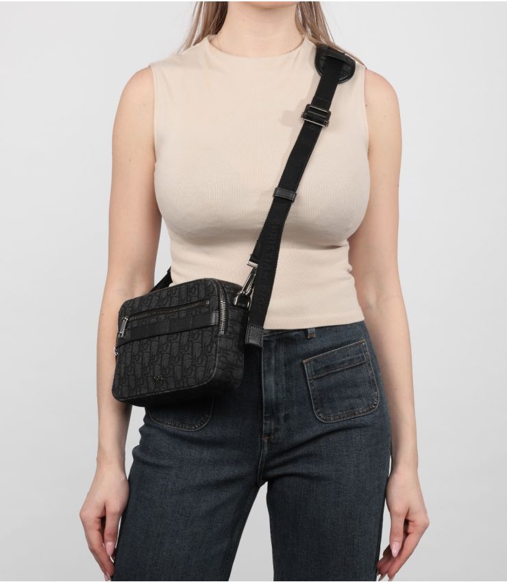 Christian Dior Black Oblique Calfskin Safari Bag CB1091 Xupes