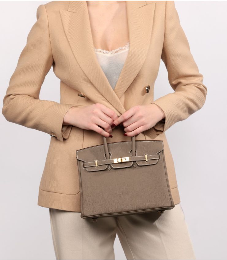 Hermès Pre-Owned Etoupe Togo Leather Birkin 25cm JJLG139 Xupes