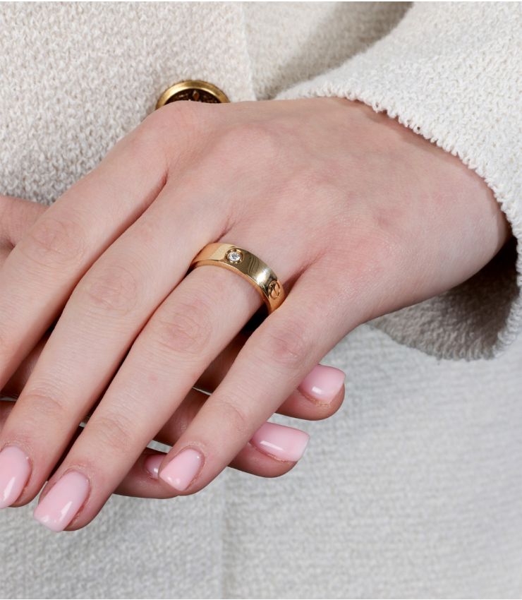 Cartier 3 Diamond 18ct Yellow Gold Love Ring J1300 | Xupes