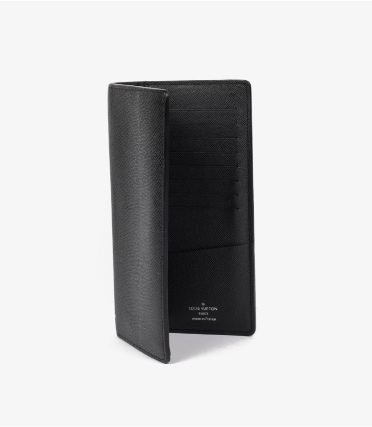 Louis Vuitton Black Taiga Leather Brazza Wallet CAA0069 | Xupes