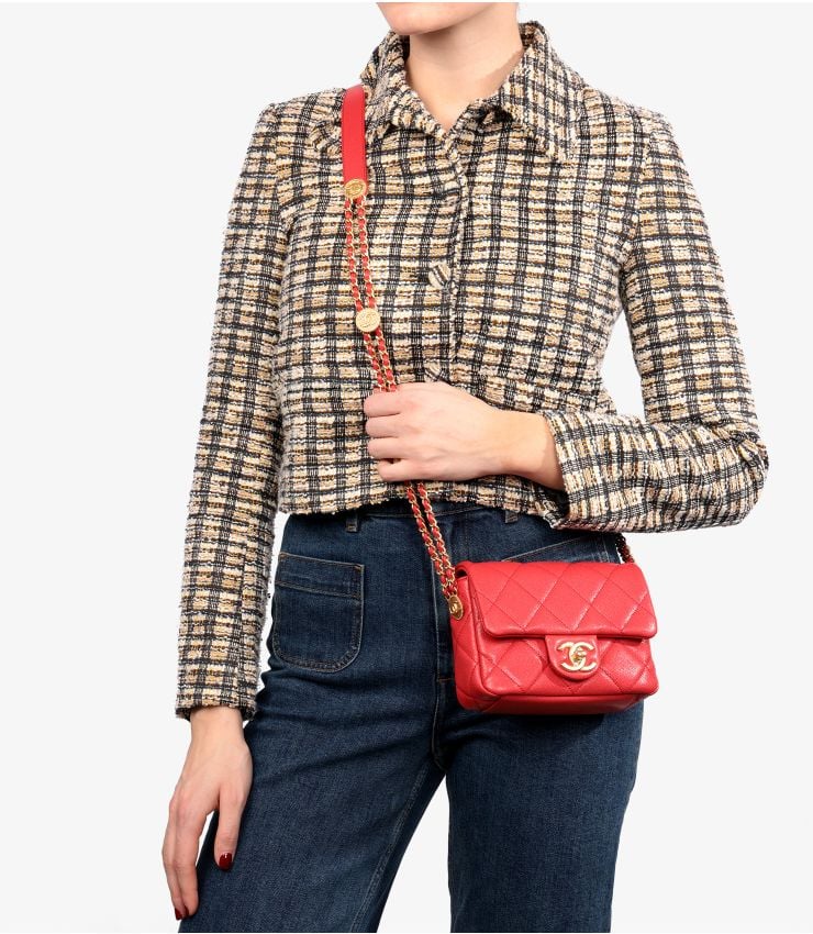 Chanel Pre-Owned Red Square Mini Flap Bag CB1092 | Xupes | Xupes