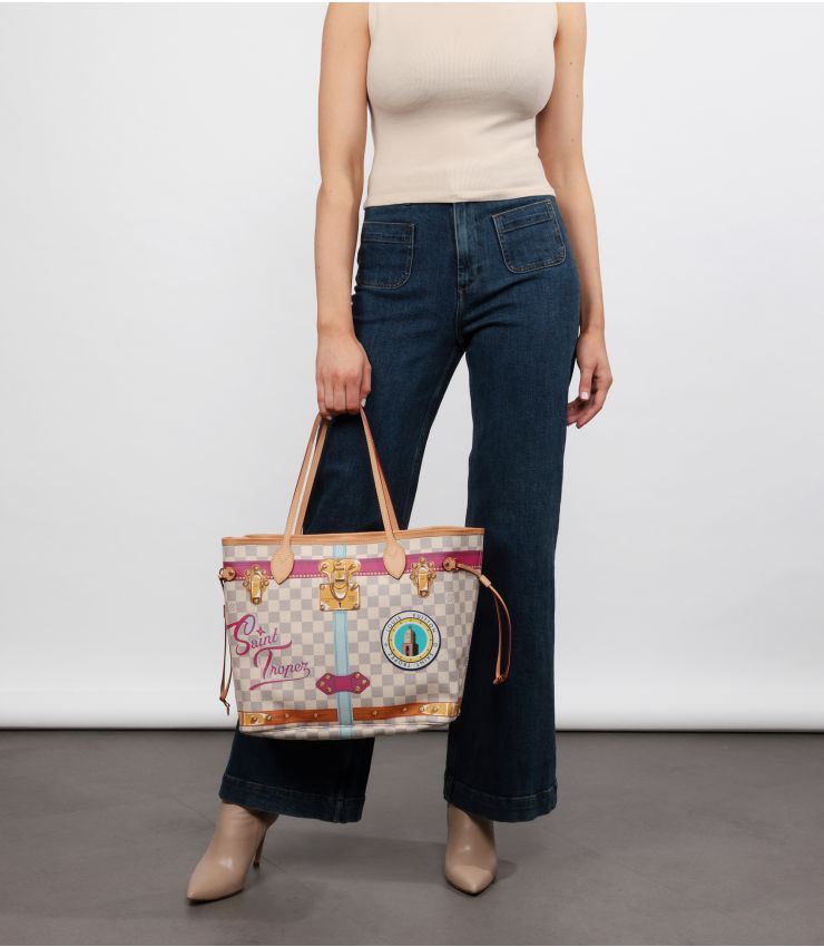 Louis Vuitton Azur St. Tropez Trunk Neverfull MM CB1150 | Xupes