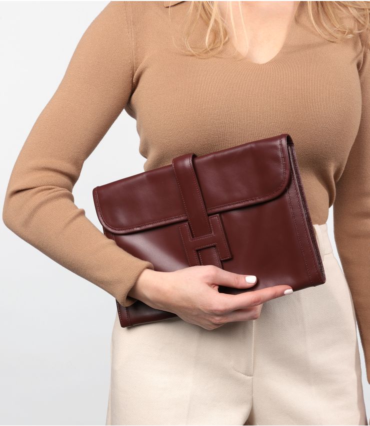 き*ら様 vintage HERMES leather switching ja Hermès Rouge H Box Calf Leather Vintage Jige 29 CB849 | Xupes