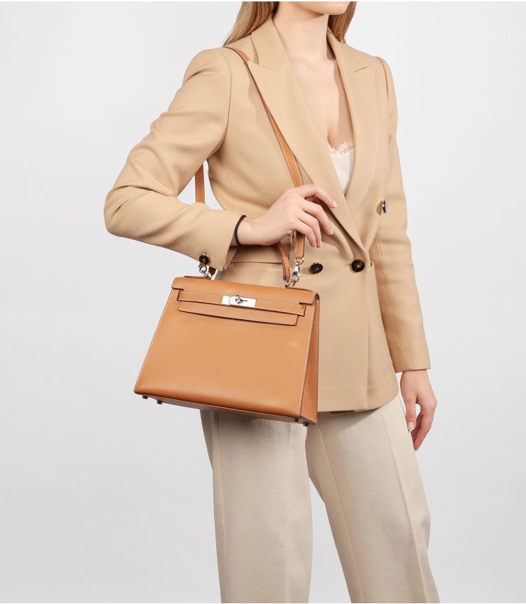 Hermès Natural Chamonix Leather Kelly 28cm CB903 | Xupes
