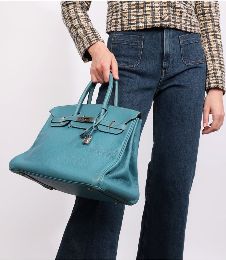 Hermès Blue Jean Fjord Leather Vintage Birkin 35cm CB933 | Xupes