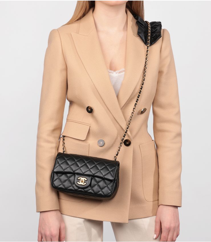 Chanel Black Romance Rectangular Mini Flap Bag HB5019 | Xupes