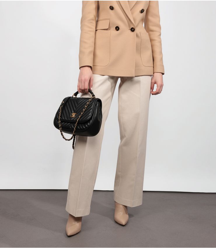 Chanel Pre-Owned Medium Classic Top Handle Flap Bag HB5113 | Xupes