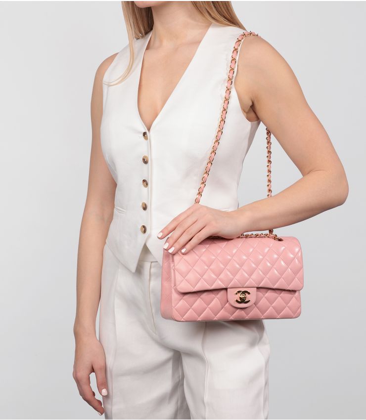 Chanel Pink Medium Classic Double Flap Bag HB5129 Xupes
