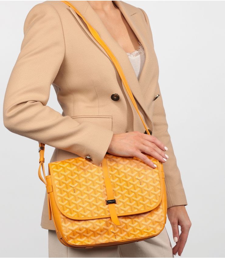 Goyard Yellow Chevron Canvas Belvedere II MM HB5203 | Xupes