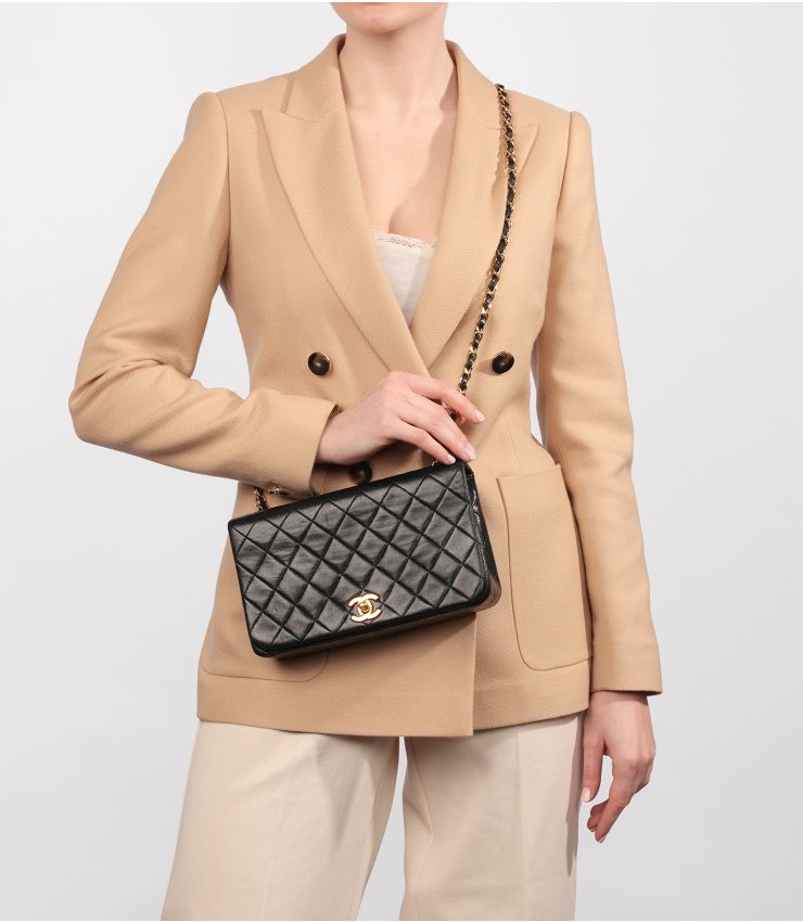 Chanel Black Small Classic Single Full Flap Bag HB5225 Xupes