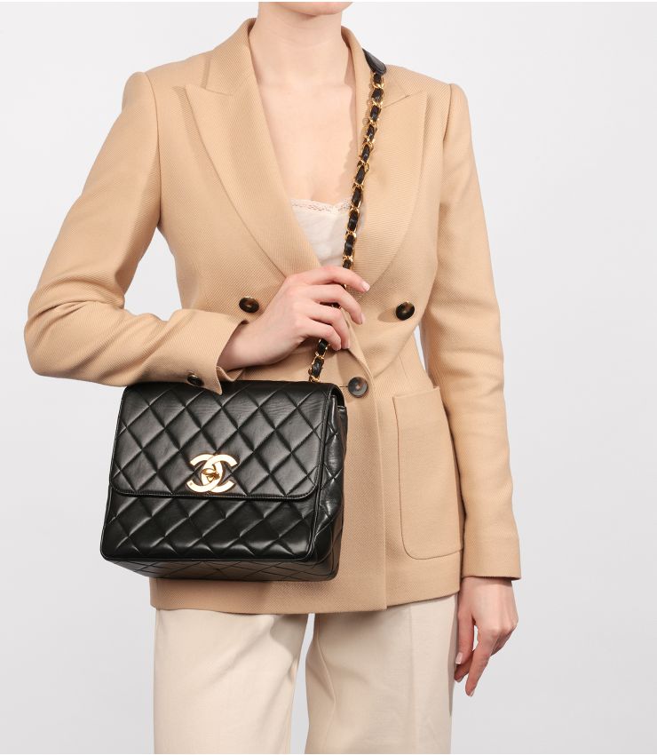 まるまる　CHANEL Chanel Black Medium XL Classic Single Flap Bag HB5236 | Xupes