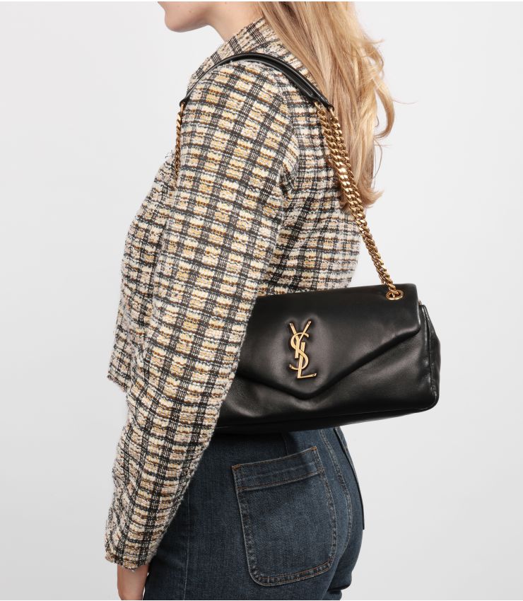 【24SS NEW】SAINT LAURENT/ LARGE CALYPSO ショルダーバッグ Calypso large padded textured-leather shoulder bag | NET-A