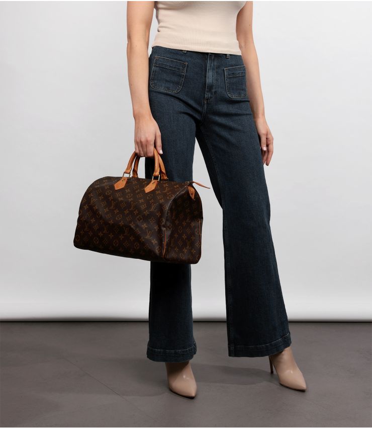 Louis Vuitton Brown Monogram Canvas Speedy 35 HB5567 | Xupes