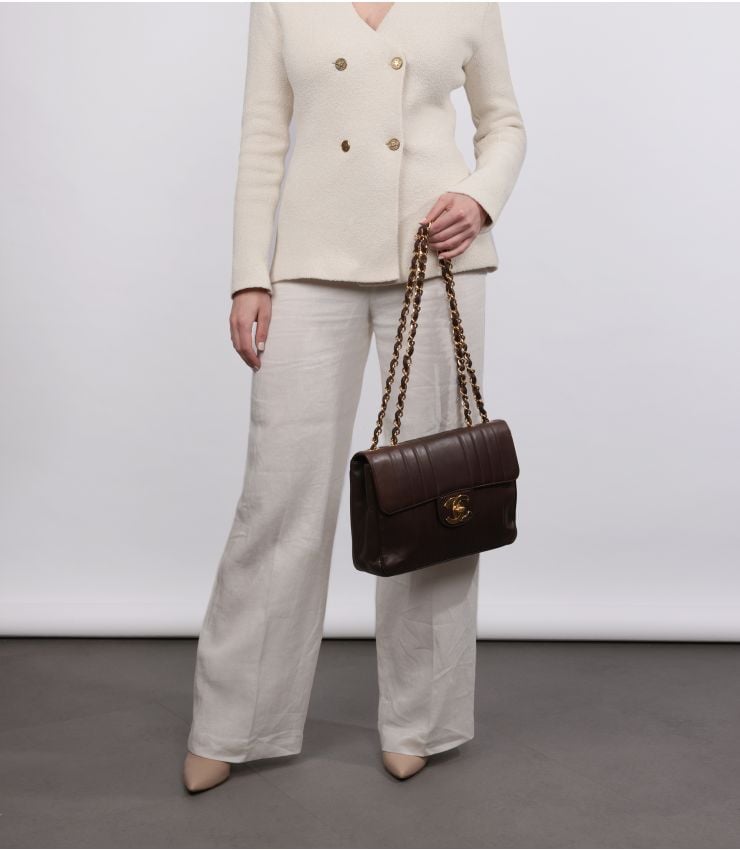 Chanel Pre-Owned Brown Jumbo XL Classic Single Flap Bag HB5612 | Xupes