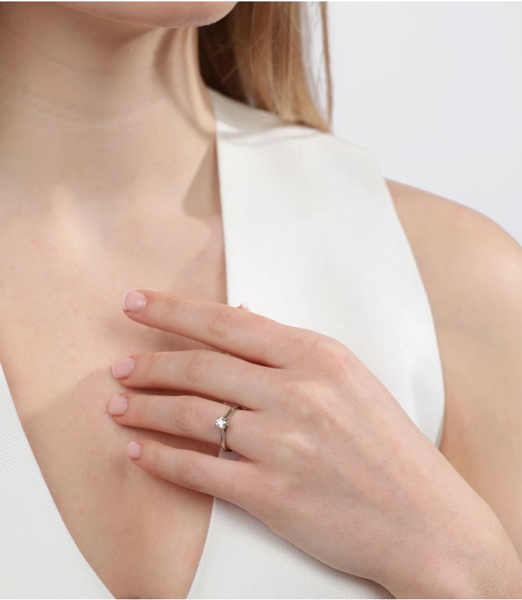 Cartier Solitaire Diamond Platinum 1895 Ring J528 Xupes