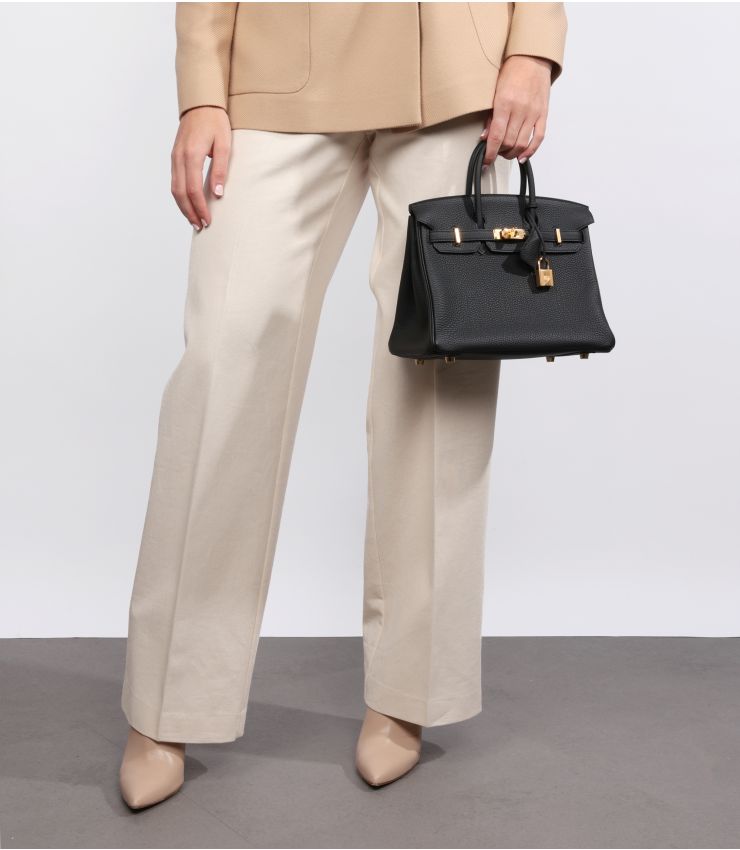 Hermès Black Togo Leather Birkin 25cm Retourne JJLG125 Xupes