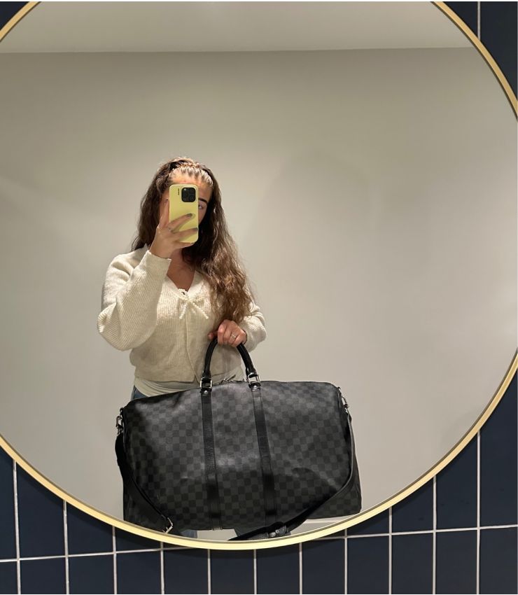 Travel Bag Louis Vuitton 55 Bandouliere Graphite Monogram Damier