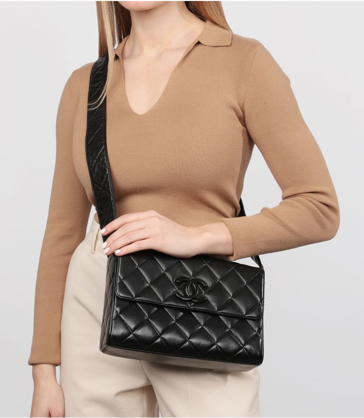 【ヴィンテージ】Rank:S☆Chanel Black Seasonal 17 Flap バック ヴィンテージ】Rank:S☆Chanel Black Seasonal 17 Flap バック C