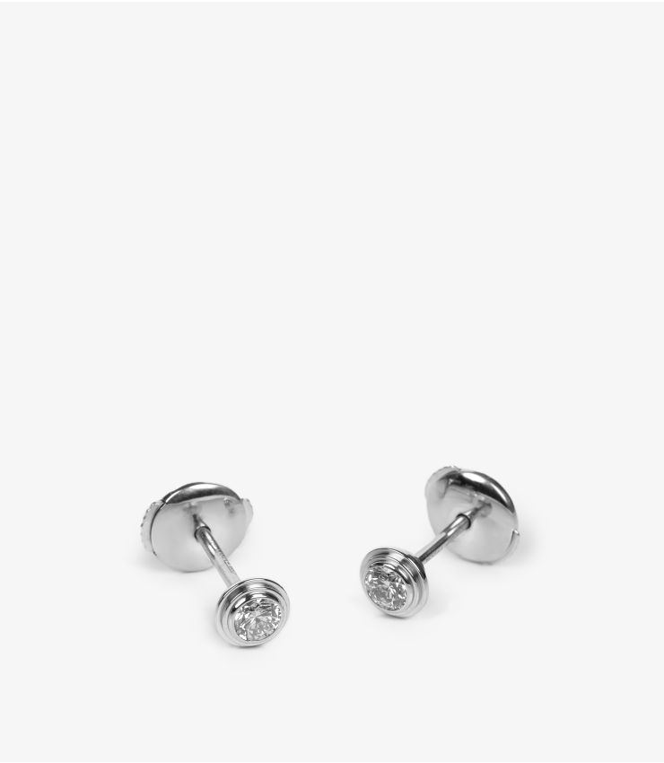 Cartier Diamond White Gold D'amour Stud Earrings J1484 | Xupes