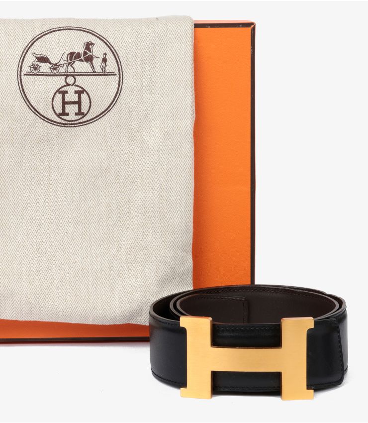 Hermès Noir & Ebene Box Constance 38mm belt AA0285 | Xupes