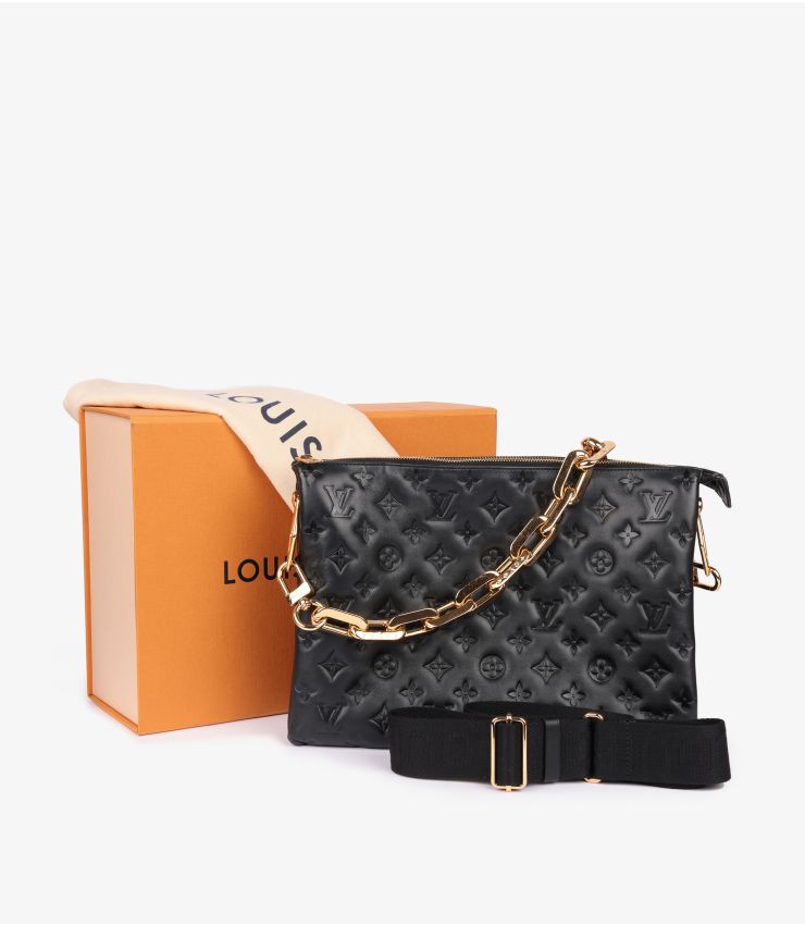 Louis Vuitton Black Lambskin Coussin MM Bag HB5313 | Xupes