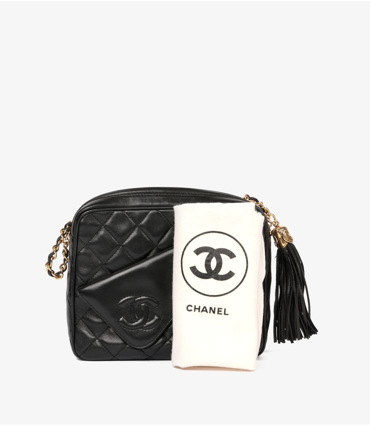 Chanel Black Lambskin Vintage Mini Camera Bag HB5720 | Xupes