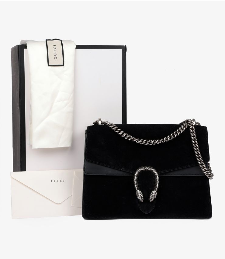 Gucci Pre-Owned Black Medium Dionysus Shoulder Bag CB1414 | Xupes