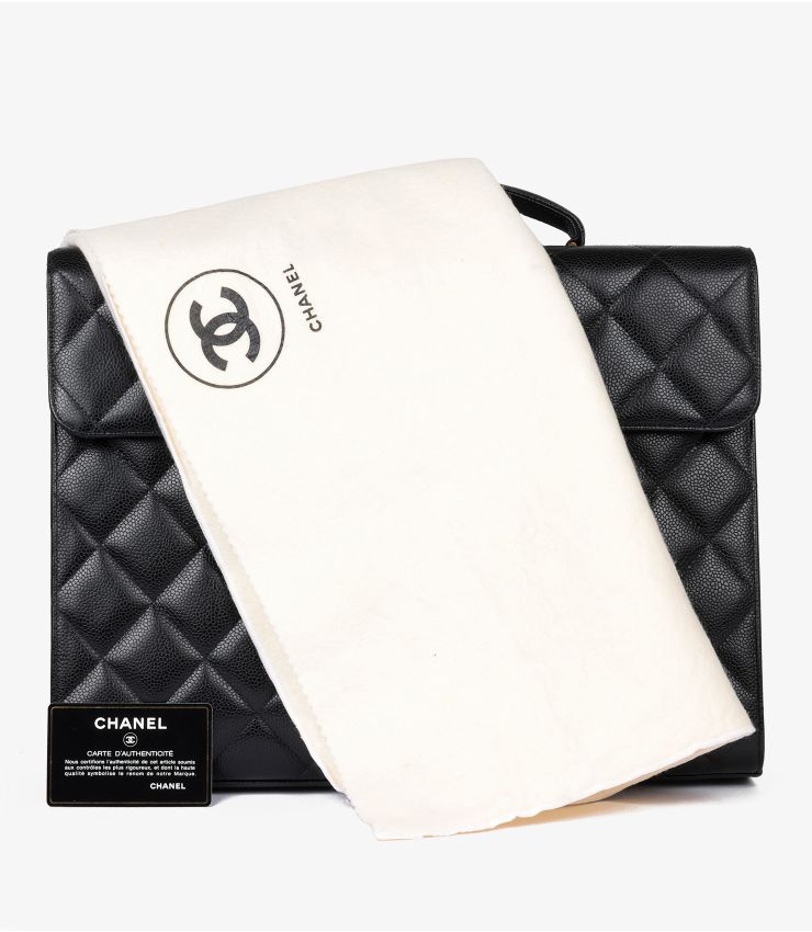 Chanel Pre-Owned Black Jumbo XL Classic Briefcase HB5623 | Xupes