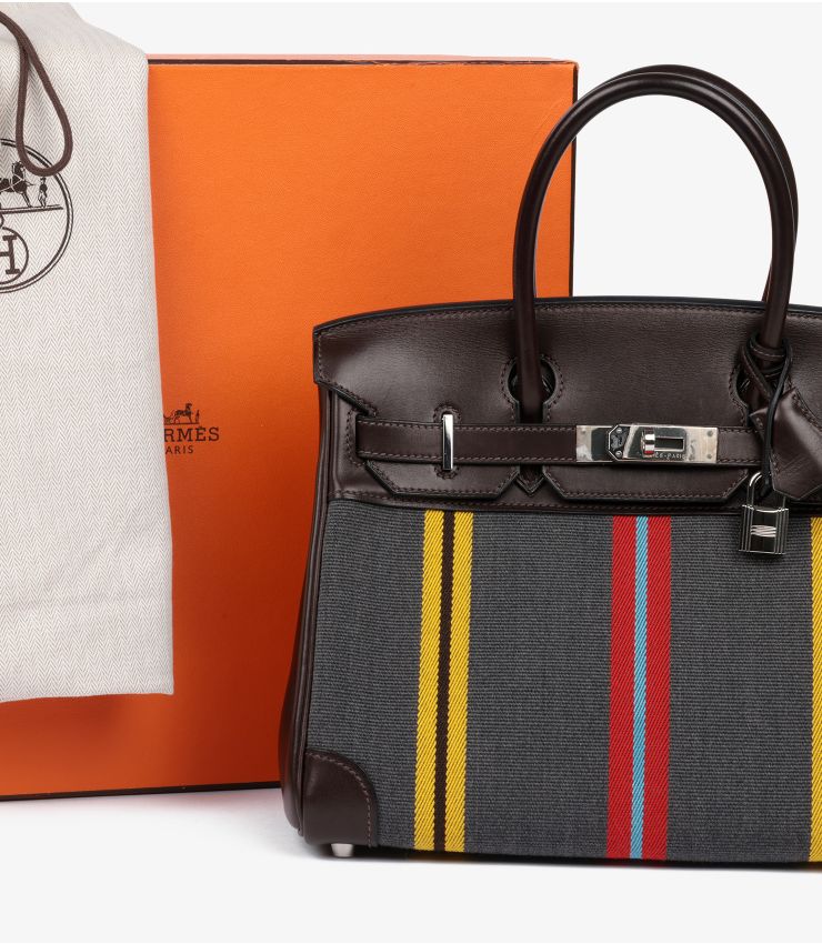 Hermès Pre-Owned Marron Fonce, Multicolour Birkin 30cm JJLG140