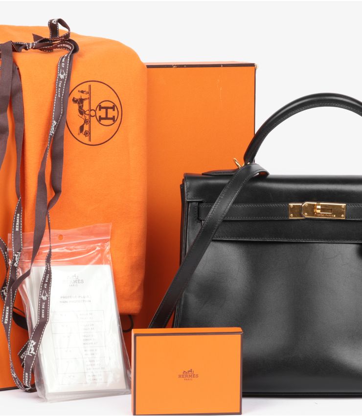 Box Calf Vintage Hermes Tasche Hermès Vintage Kelly 28 Bordeaux