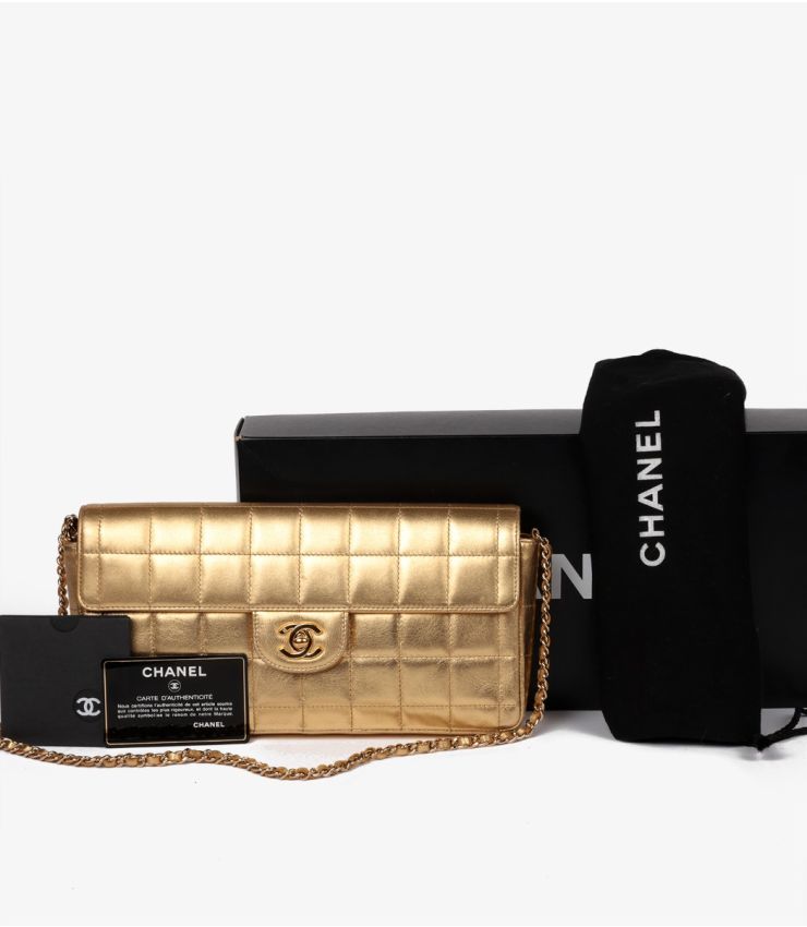 Chanel Gold Chocolate Bar East-West Classic Flap CB1291 | Xupes