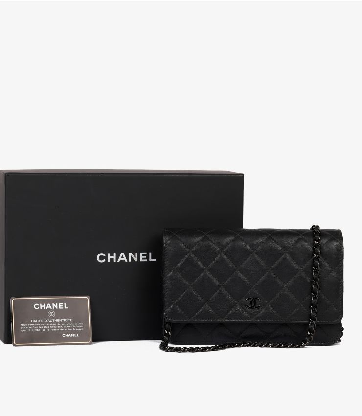 Chanel Black SO Black Wallet-on-Chain WOC CB1061 | Xupes