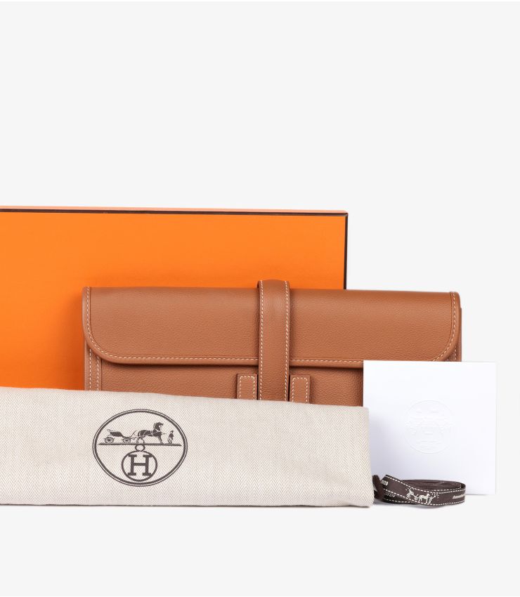 Hermès Pre-Owned Gold Epsom Leather Jige Elan 29 Clutch CB1095 | Xupes