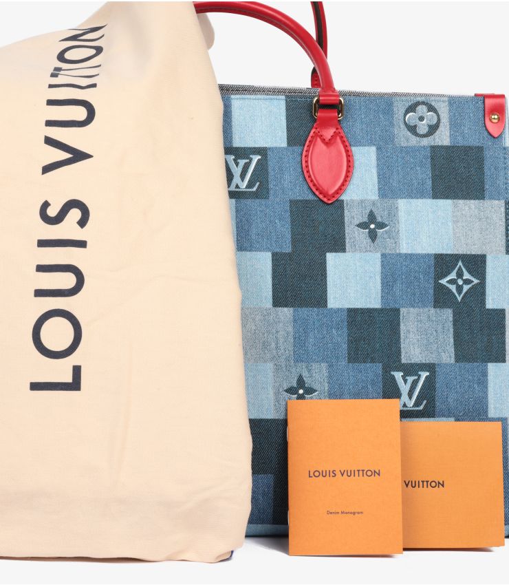 Louis Vuitton Damier Patchwork Denim Onthego GM CB1152 | Xupes