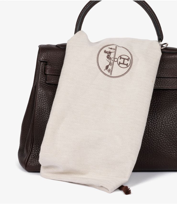 Hermès Ebene Fjord Leather Kelly 35cm Retourne CB1229 | Xupes