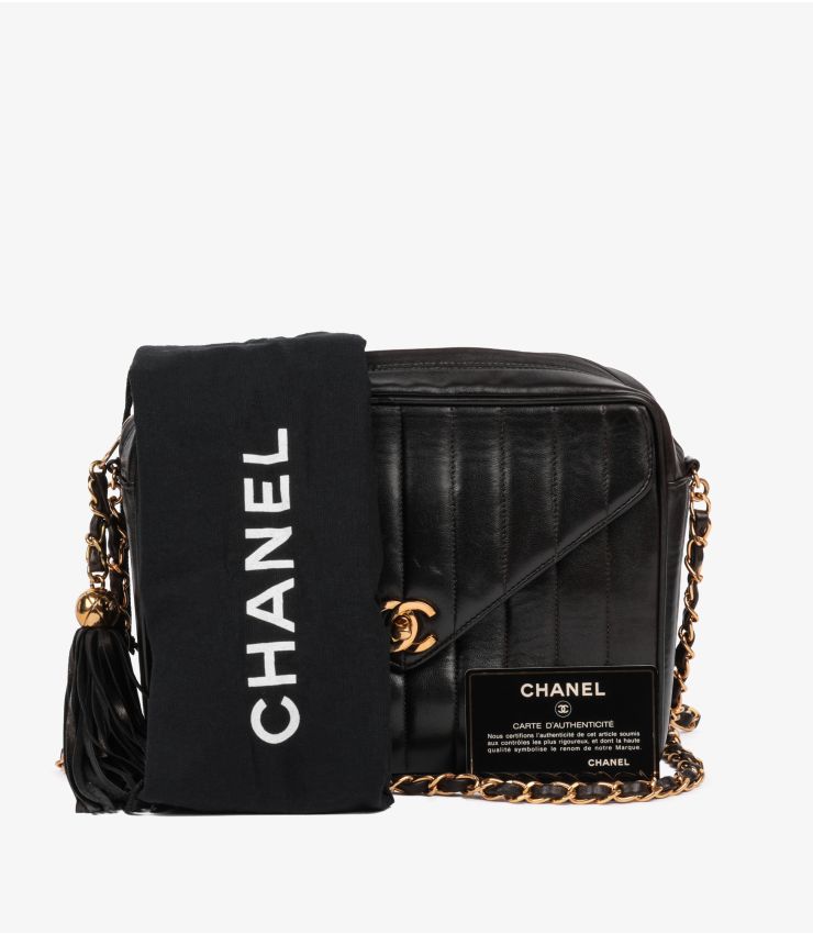 【美品】CHANELバッグ Chanel 1988 Vintage Black Giant CC Mini Envelope Flap Bag 24k GHW